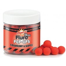 Бойлы Dynamite Baits Strawberry & scopex fluro 15мм Pop-Ups