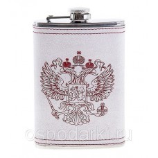 Фляжка Хольстер Герб РФ TD-8A 8oz кожаный чехол
