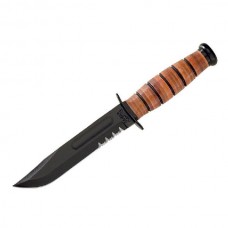 Нож Ka-Bar 1219 Us Army сталь 1095 серрейтор рукоять кожа