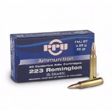 Патрон 223Rem PPU FMJ BT 3,56г