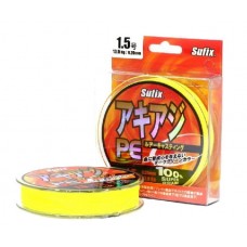 Плетенка Sufix PE Glide master 135м 0,12мм желтая
