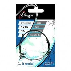 Поводок Stinger Титан 15см 6кг 2шт