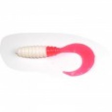 Приманка Manns твистер Hard nose curl tail grub 3" white firetail 1/25