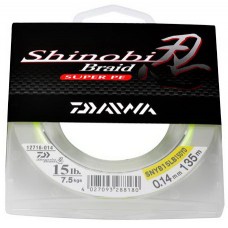 Шнур Daiwa Shinobi Braid Yellow 135m 0.14mm 15lb