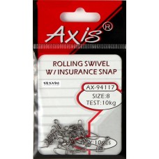 Вертлюг Axis Crosslock с застежкой 10кг №8 10шт